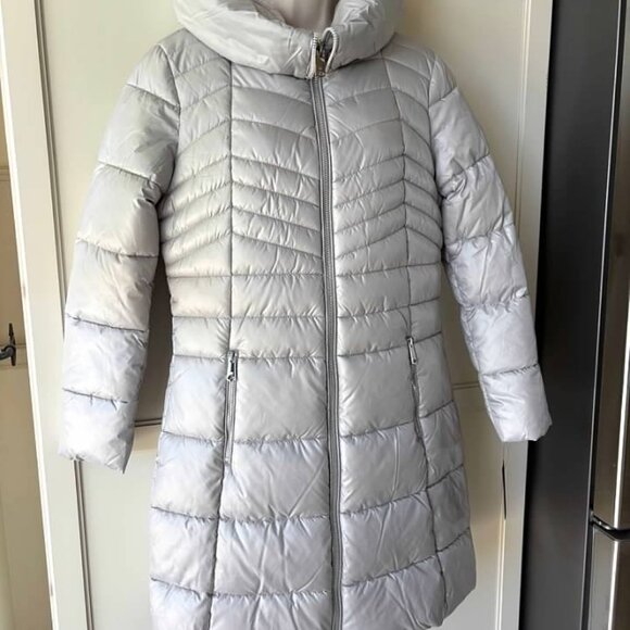 Kenneth Cole New York Soft Cire Funnel Neck Puffer Coat Silver-NWT- SZ M,L,XL - Picture 5 of 6